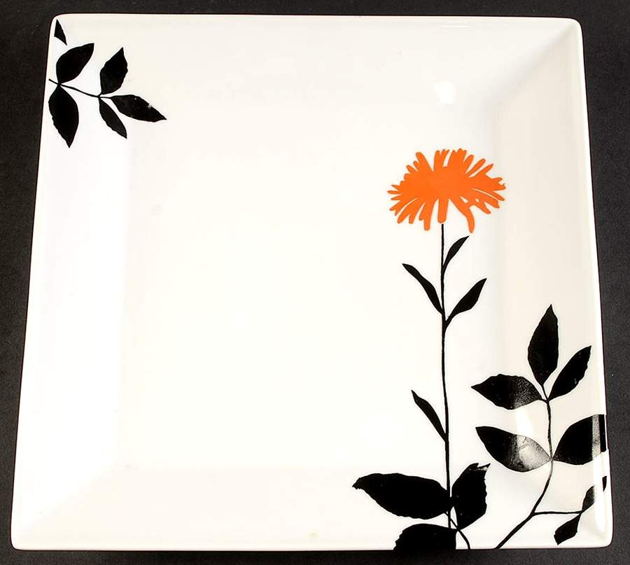 Graphic Floral Dinner Plate by Ty Pennington Style-1