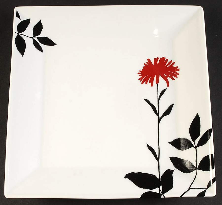 Graphic Floral Dinner Plate by Ty Pennington Style-1