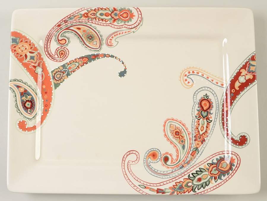 Misto Multi Paisley 16" Rectangular Serving Platter by Tabletops Unlimited-1