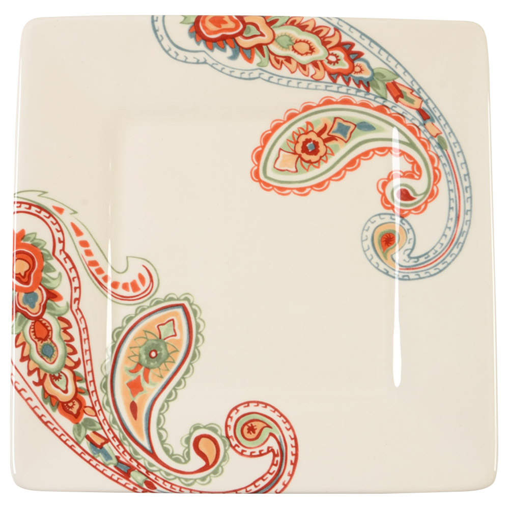 Misto Multi Paisley Square Salad Plate by Tabletops Unlimited-1