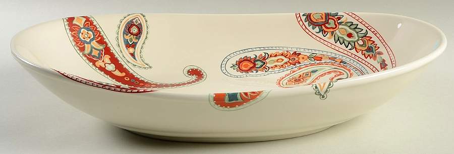 Misto Multi Paisley 17" Oval Serving Platter by Tabletops Unlimited-1