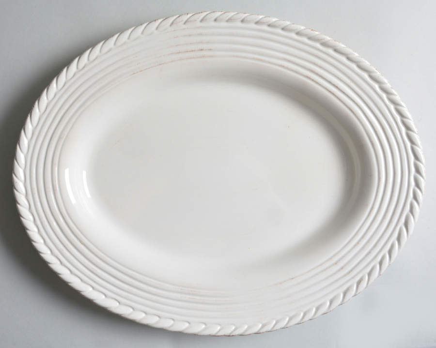 Lucca Cream 18" Oval Serving Platter by Tabletops Unlimited-1