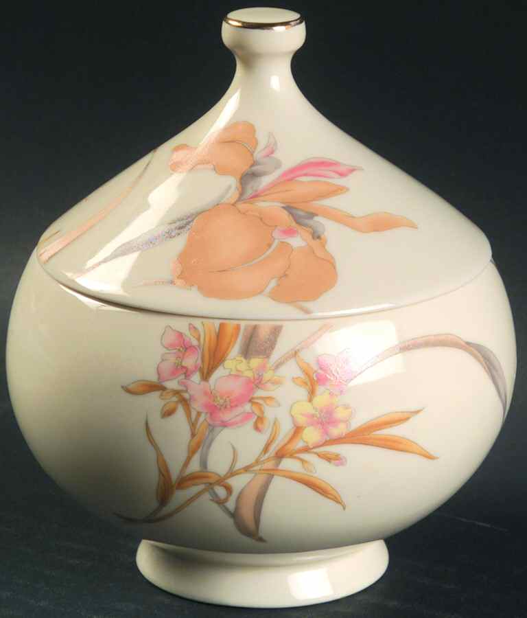 French Orchid Sugar Bowl & Lid by Toyo-1