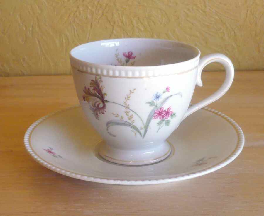 TIR495 Footed Cup & Saucer Set by Tirschenreuth-1