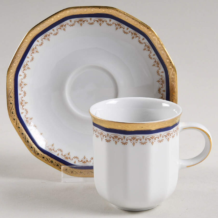 TIR496 Flat Demitasse Cup & Saucer Set by Tirschenreuth-1