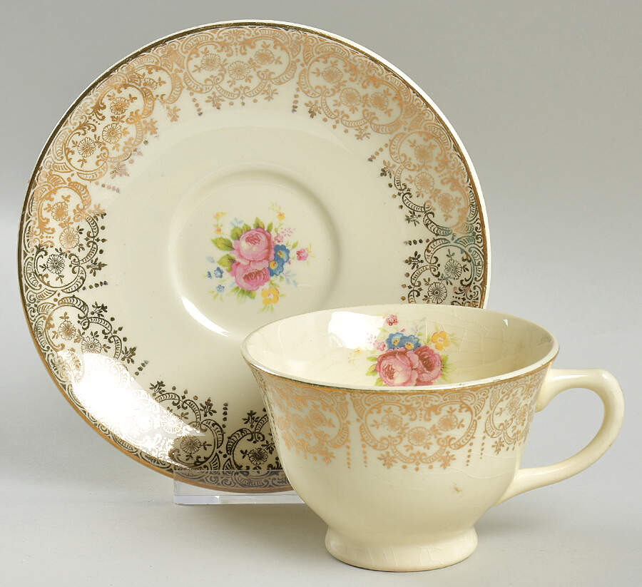 TST728 Footed Cup & Saucer Set by Taylor, Smith & Taylor (Ts&T)-1