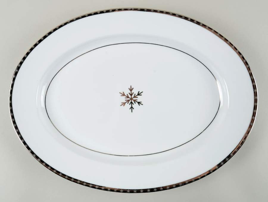 Arctic Solstice Snowflake 16" Oval Serving Platter by Target-1