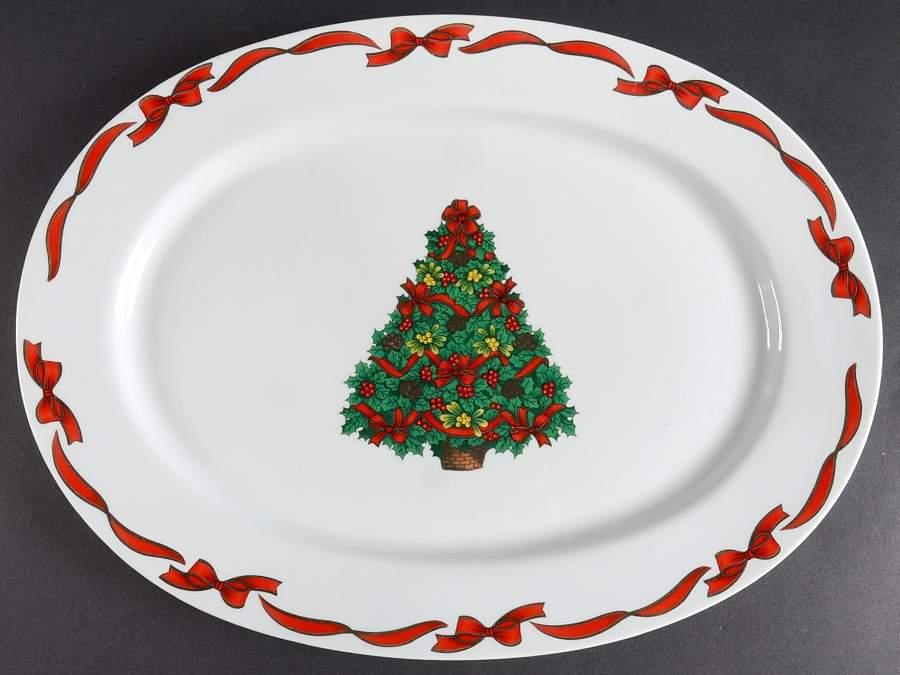 Joyous 13" Oval Serving Platter by Tienshan-1