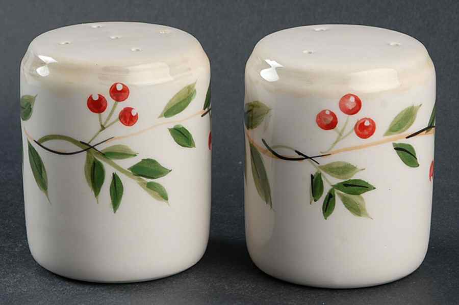 Holly Berry Salt & Pepper Set by Tabletops Unlimited-1