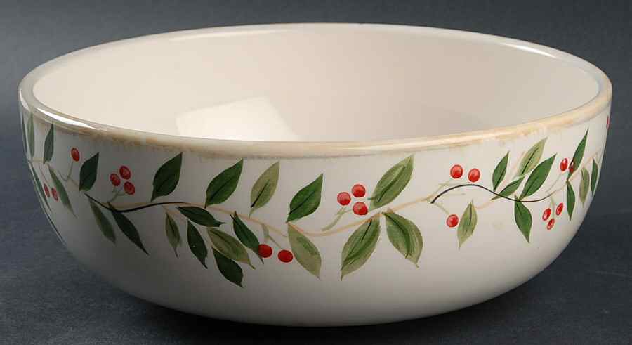 Holly Berry 9" Round Vegetable Bowl by Tabletops Unlimited-1