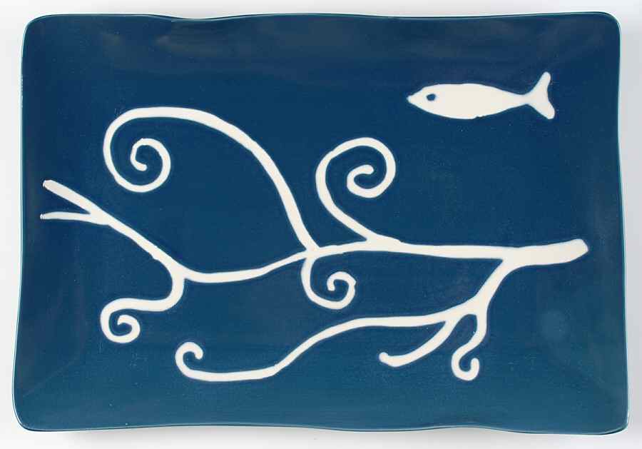 Deep Blue Sea 15" Rectangular Serving Platter by Tag Ltd-1