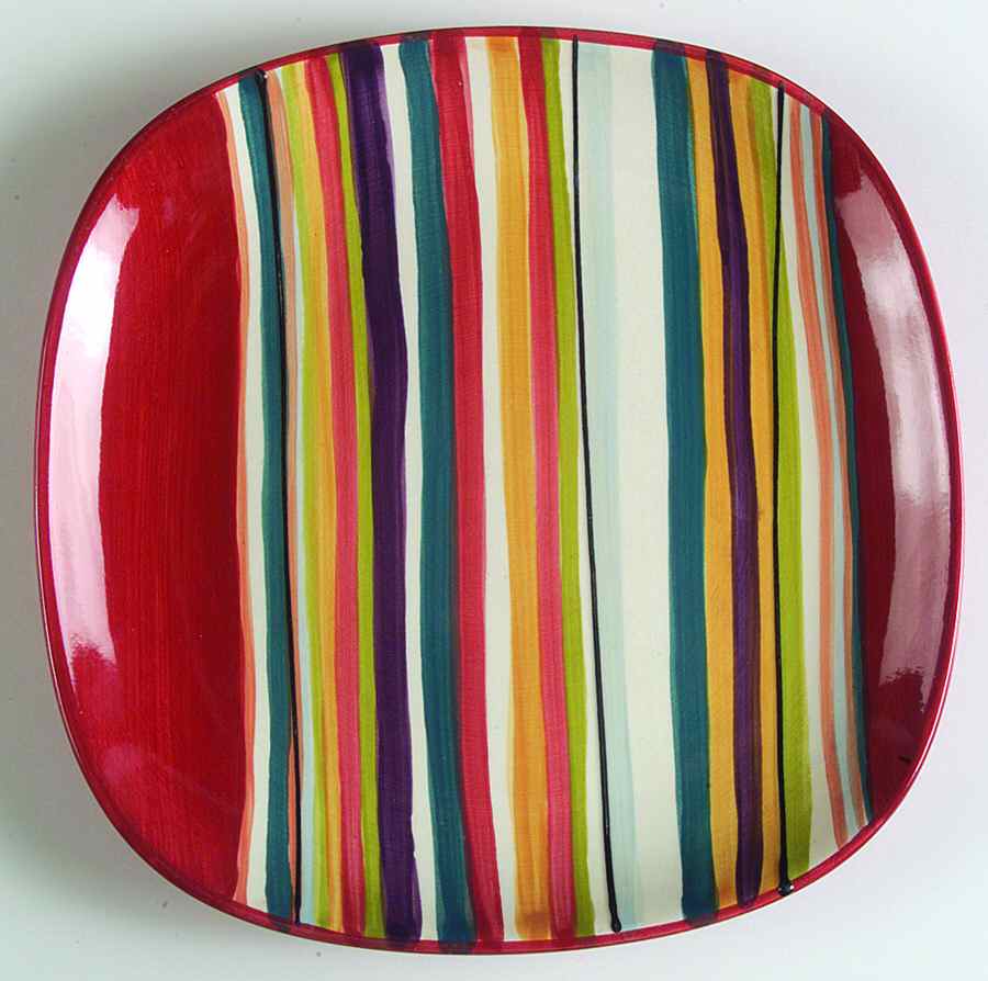 Water Color Red (Square) Salad Plate by Tabletops Unlimited-1