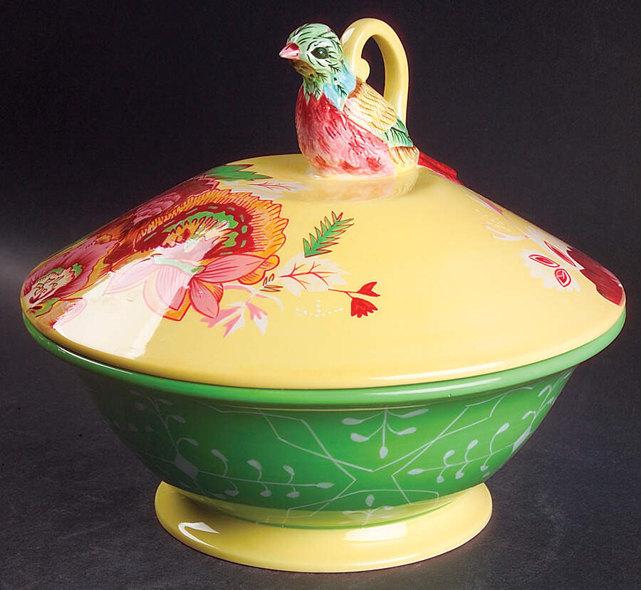 Lemon Chiffon Round Covered Vegetable by Tracy Porter-1