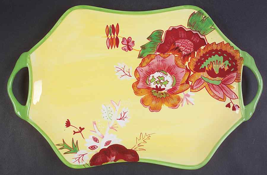 Lemon Chiffon 16" Handled Tray by Tracy Porter-1