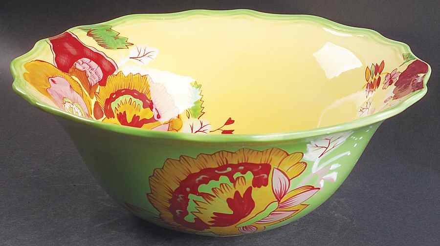 Lemon Chiffon 14" Round Serving Bowl by Tracy Porter-1
