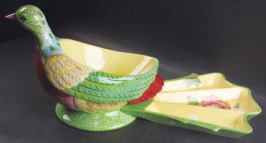Lemon Chiffon 2pc Bird/Tray Server by Tracy Porter-1