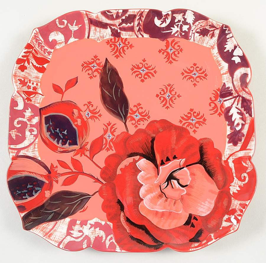Pomegranate Square Dinner Plate by Tracy Porter-1