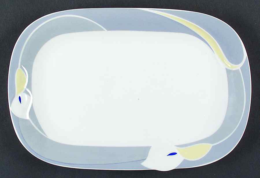 Gray Mist 12" Oval Serving Platter by Town House China-1