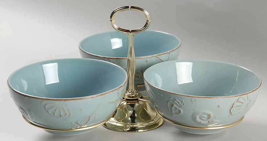 Cape Cod 7" x 12" 3-Part Relish & Metal Stand (CERC) HC by Thomson-1