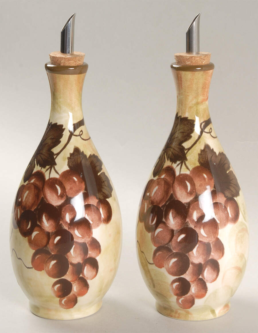 Bellavino Set of 2 Oil/Vinegar with Drizzle Spouts by Tabletops Unlimited-1