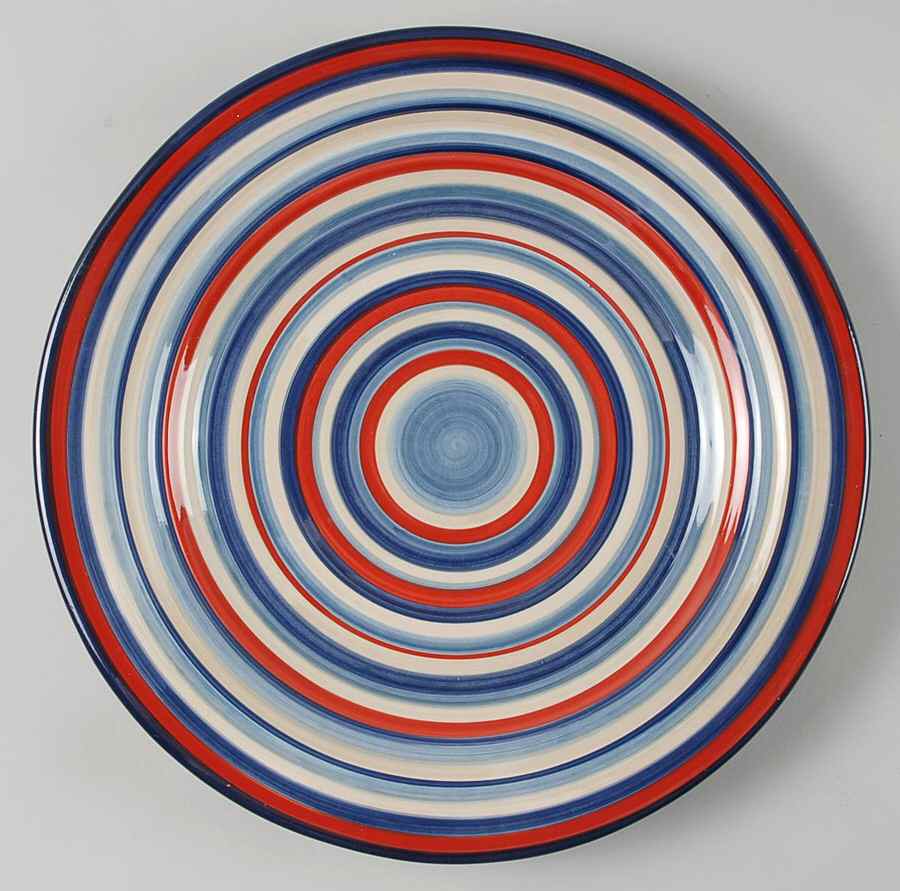 Los Colores Red and Blue Dinner Plate by Tabletops Unlimited-1