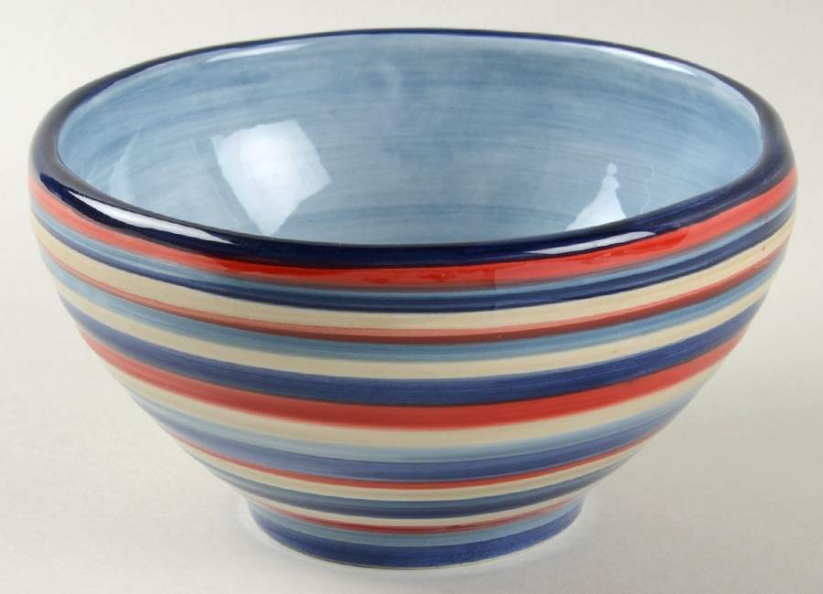 Los Colores Red and Blue Soup/Cereal Bowl by Tabletops Unlimited-1