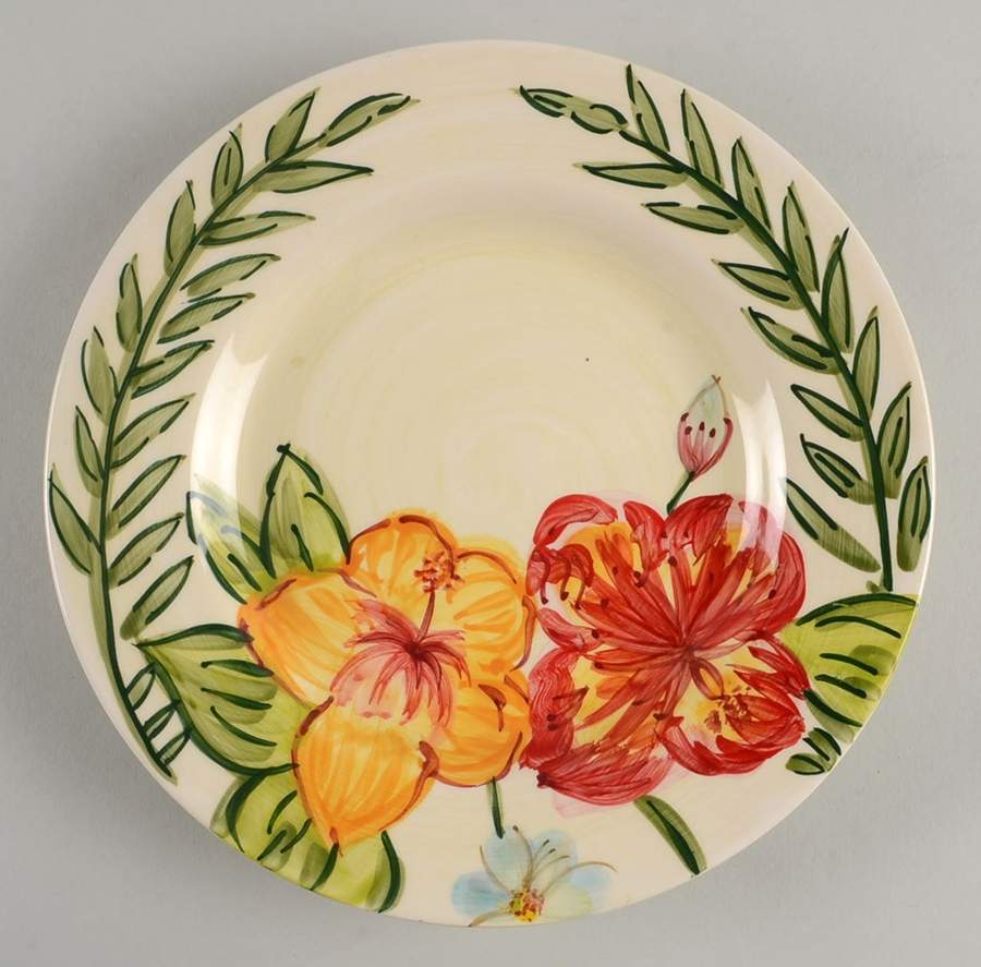 Tropical Hibiscus Salad Plate by Tabletops Unlimited-1