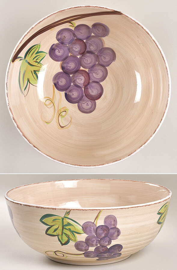 Vintage Grape 11" Large Salad Serving Bowl by Tabletops Unlimited-1