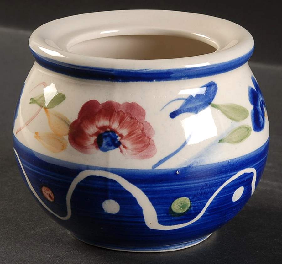 Floral Dots Sugar Bowl No Lid by Tabletops Unlimited-1