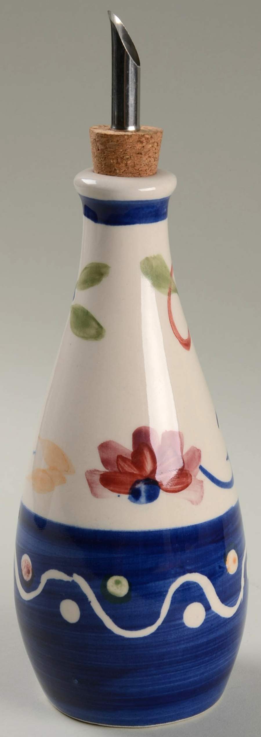 Floral Dots Oil Drizzler & Stopper by Tabletops Unlimited-1