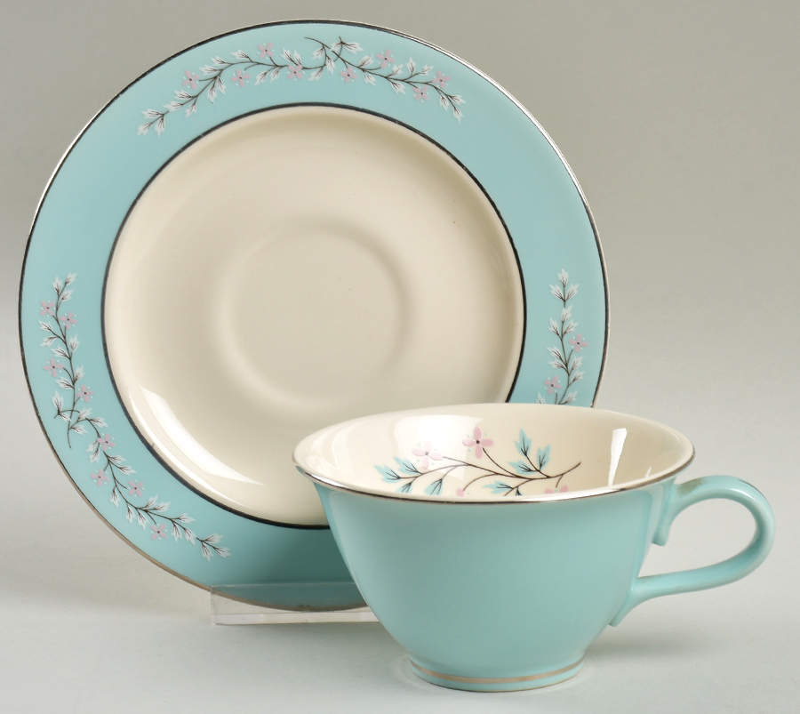 Pink Symphony Flat Cup & Saucer Set by Taylor, Smith & Taylor (Ts&T)-1