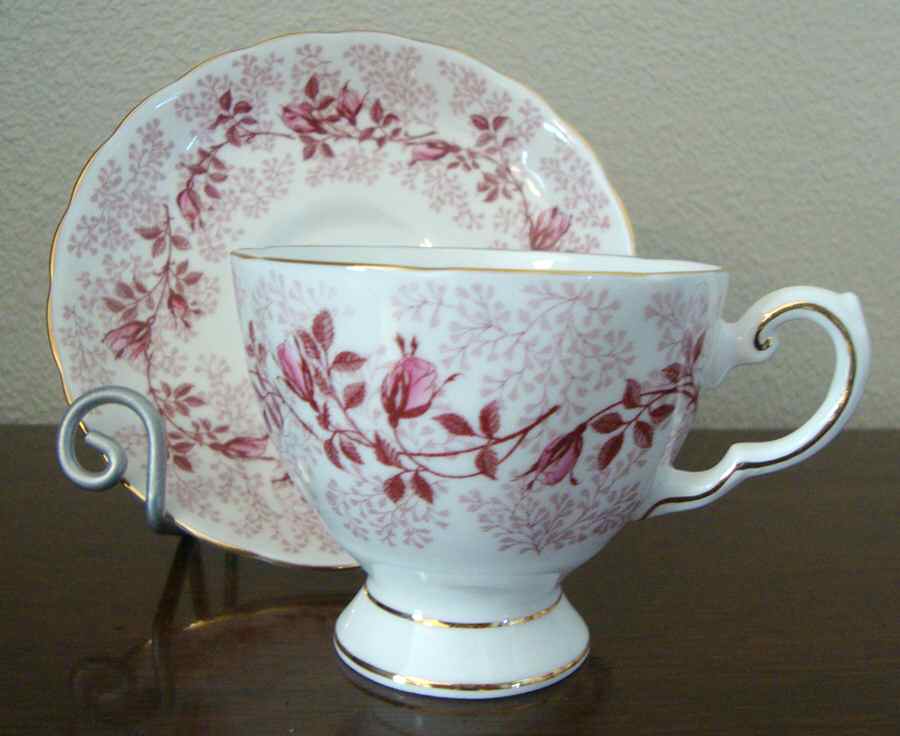 Fashion Rose Pink Footed Cup & Saucer Set by Tuscan - Royal Tuscan-1