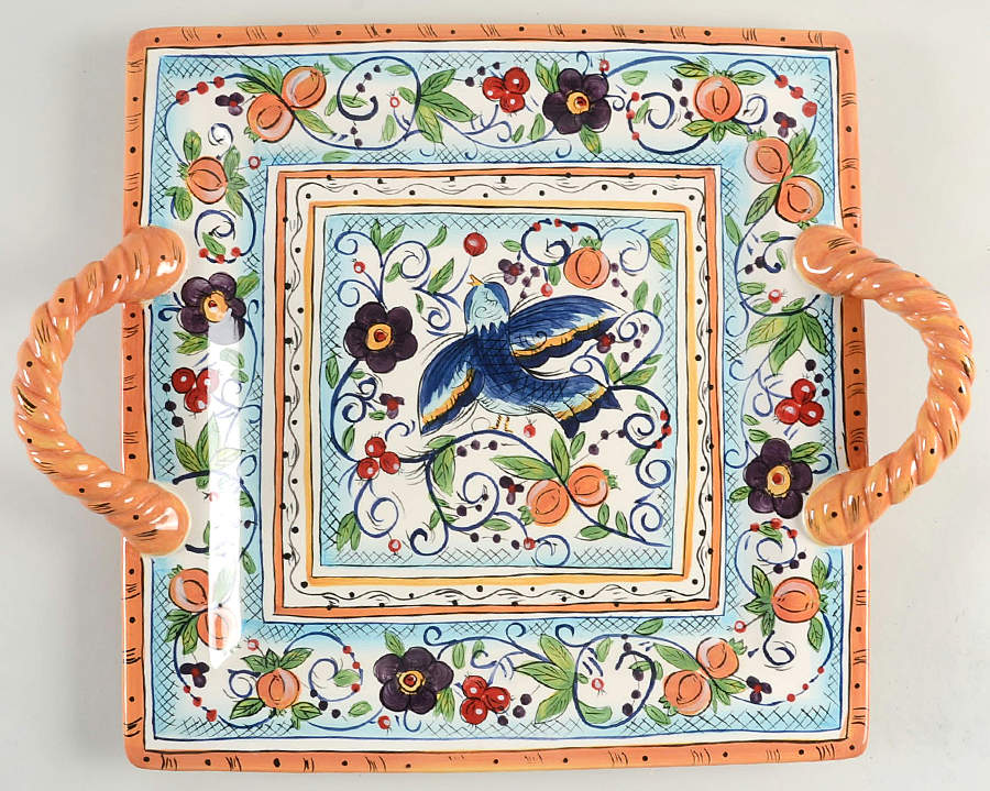 Villa Paradiso Handled Tray by Tabletops Unlimited-1