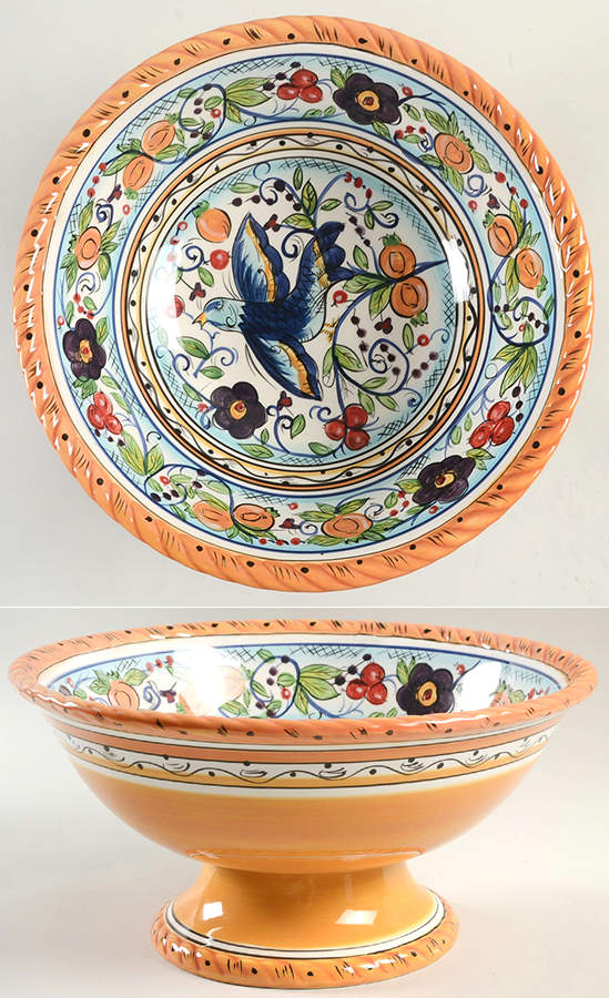Villa Paradiso Footed Bowl by Tabletops Unlimited-1