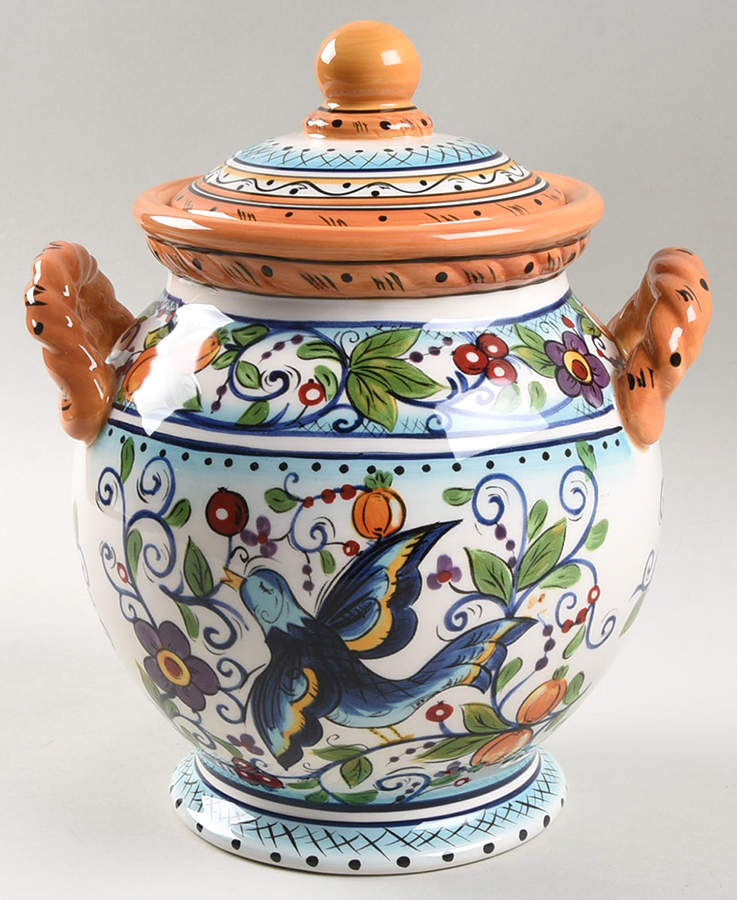 Villa Paradiso Medium Canister & Lid by Tabletops Unlimited-1