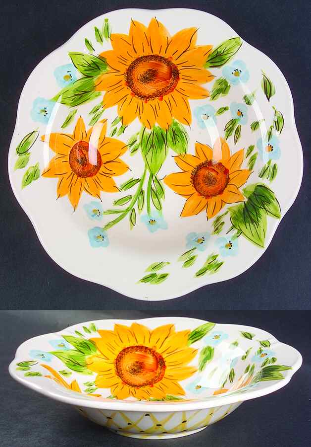 Sunflower Field Rim Soup Bowl by Tabletops Unlimited-1
