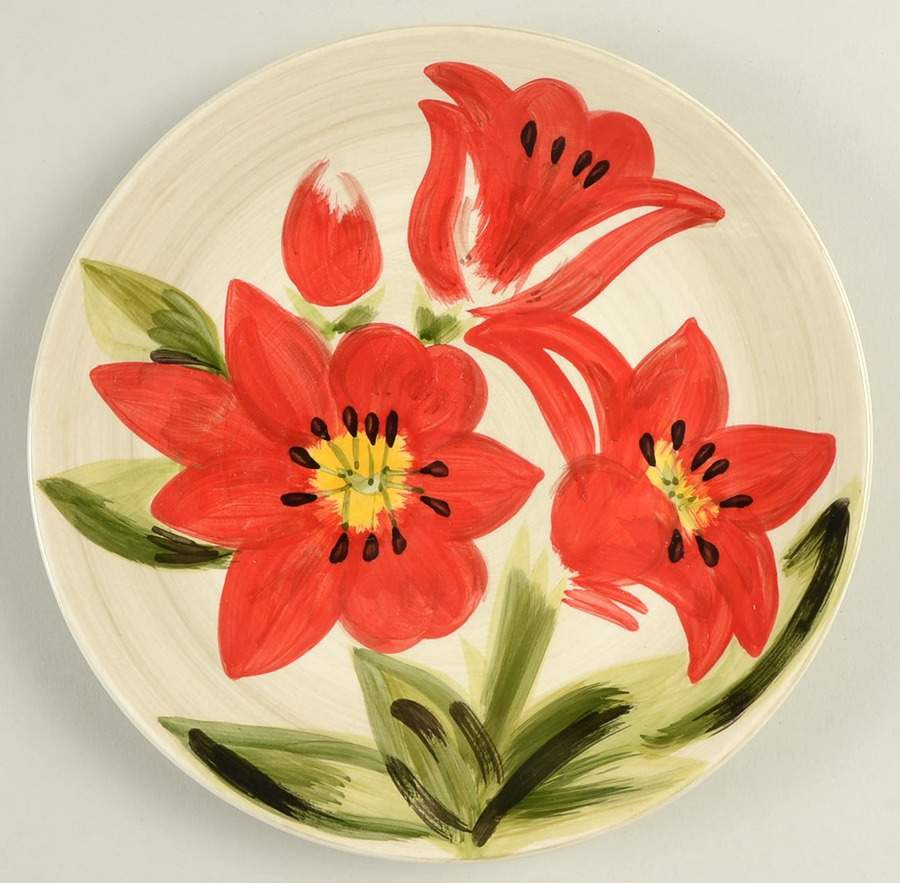 Tropical Hibiscus Salad Plate by Tabletops Unlimited-1