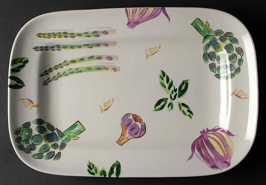 Veggie-Tables 15" Rectangular Serving Platter by Tienshan-1