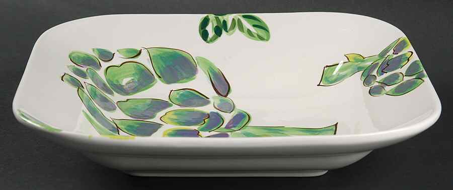 Veggie-Tables 9" Individual Square Pasta Bowl by Tienshan-1
