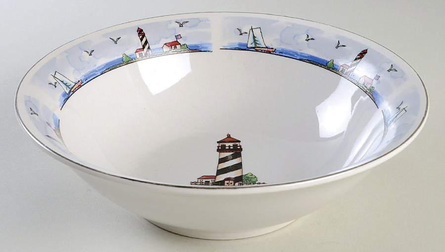 Coastal Lighthouse 9" Round Vegetable Bowl by Todays Home-1