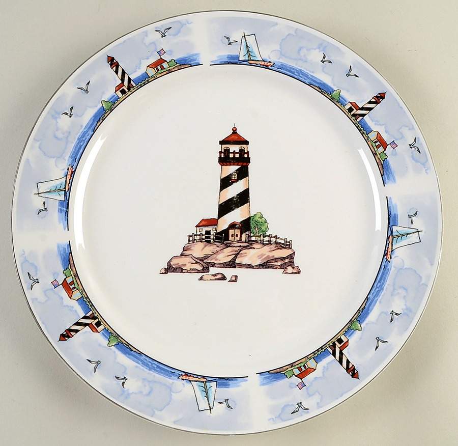 Coastal Lighthouse 11" Chop Plate (Round Platter) by Todays Home-1