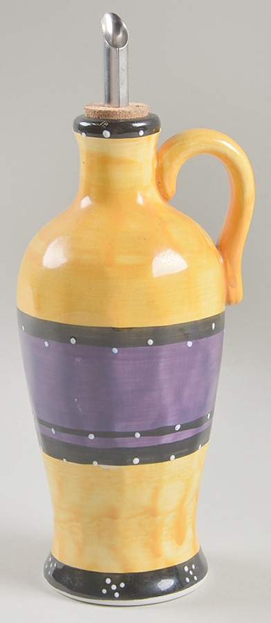 Bohemian Stripe Vinegar Jar & Drizzle Spout by Tabletops Unlimited-1