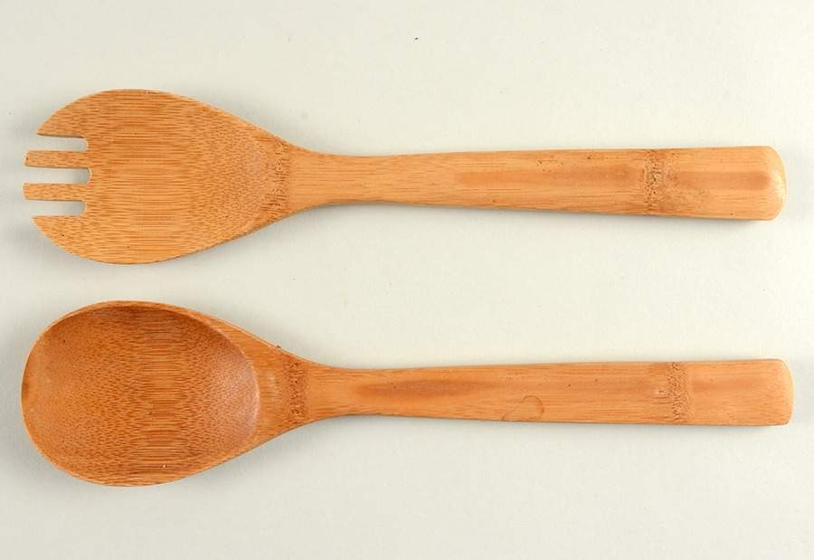 Bohemian Stripe Wood Solid 2-Piece Salad Set by Tabletops Unlimited-1