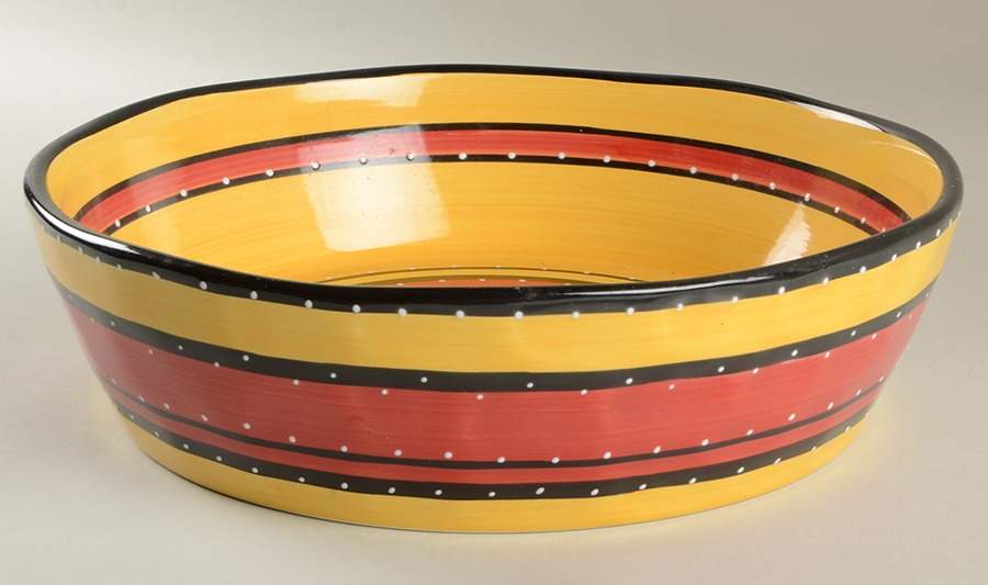 Bohemian Stripe 13" Large Salad Serving Bowl by Tabletops Unlimited-1