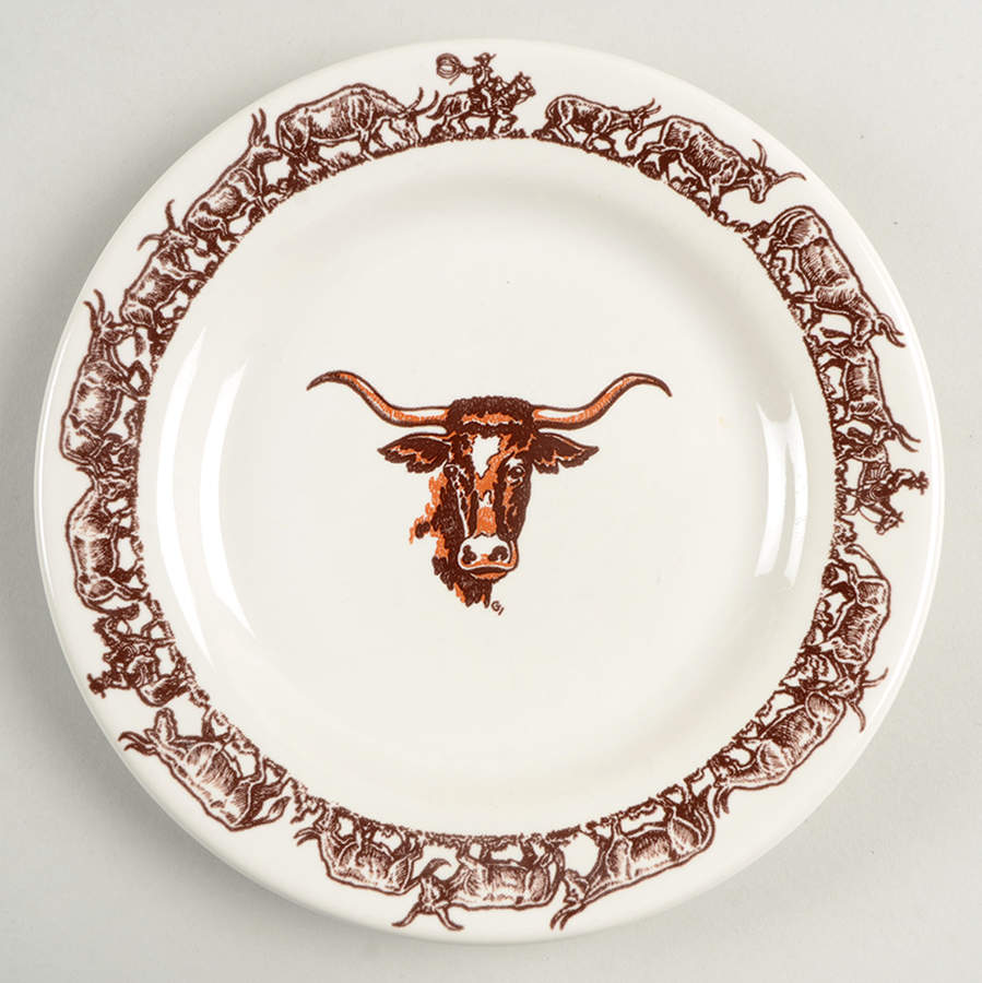 Longhorn Salad/Dessert Plate by True West-1