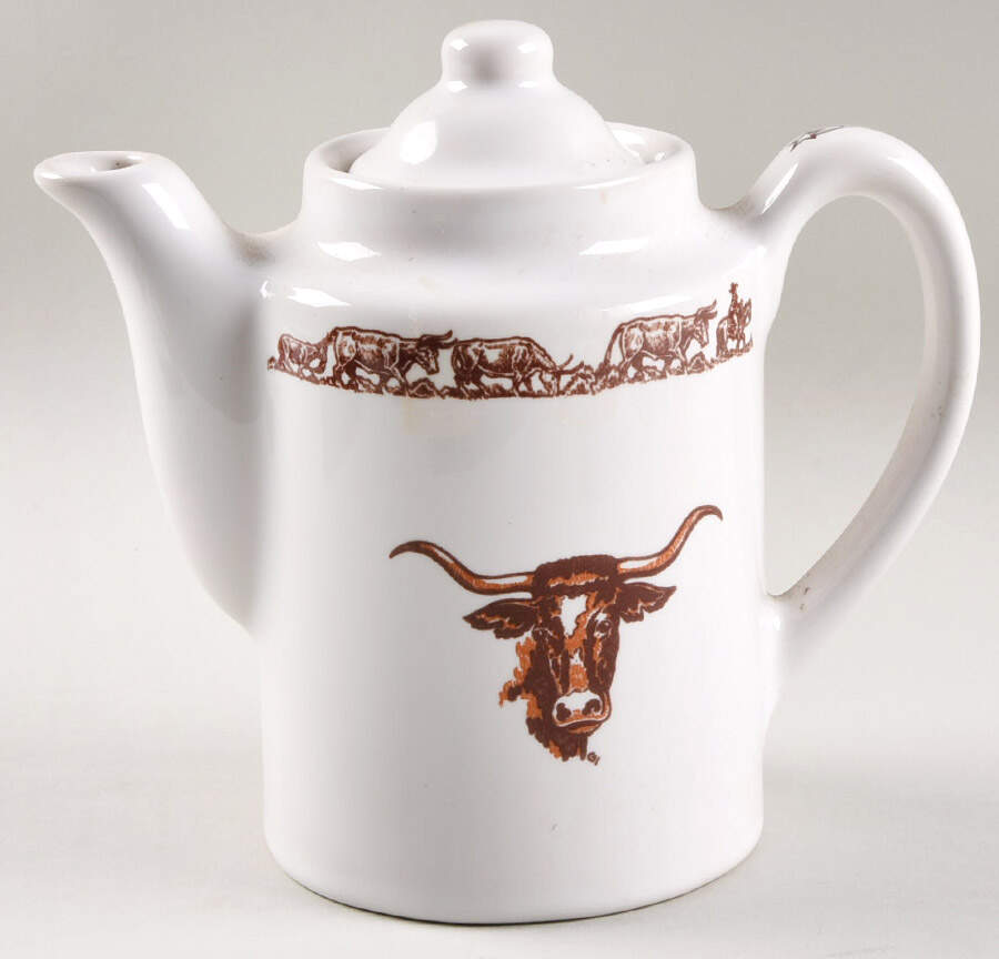 Longhorn Tea/Coffee Pot & Lid by True West-1