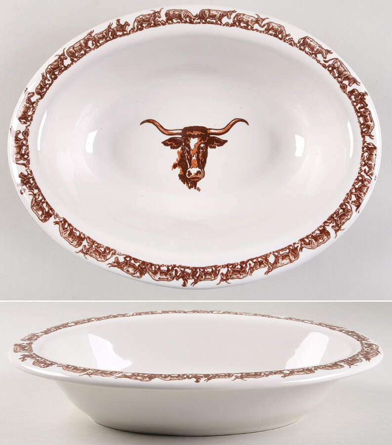 Longhorn 12" Oval Vegetable Bowl by True West-1