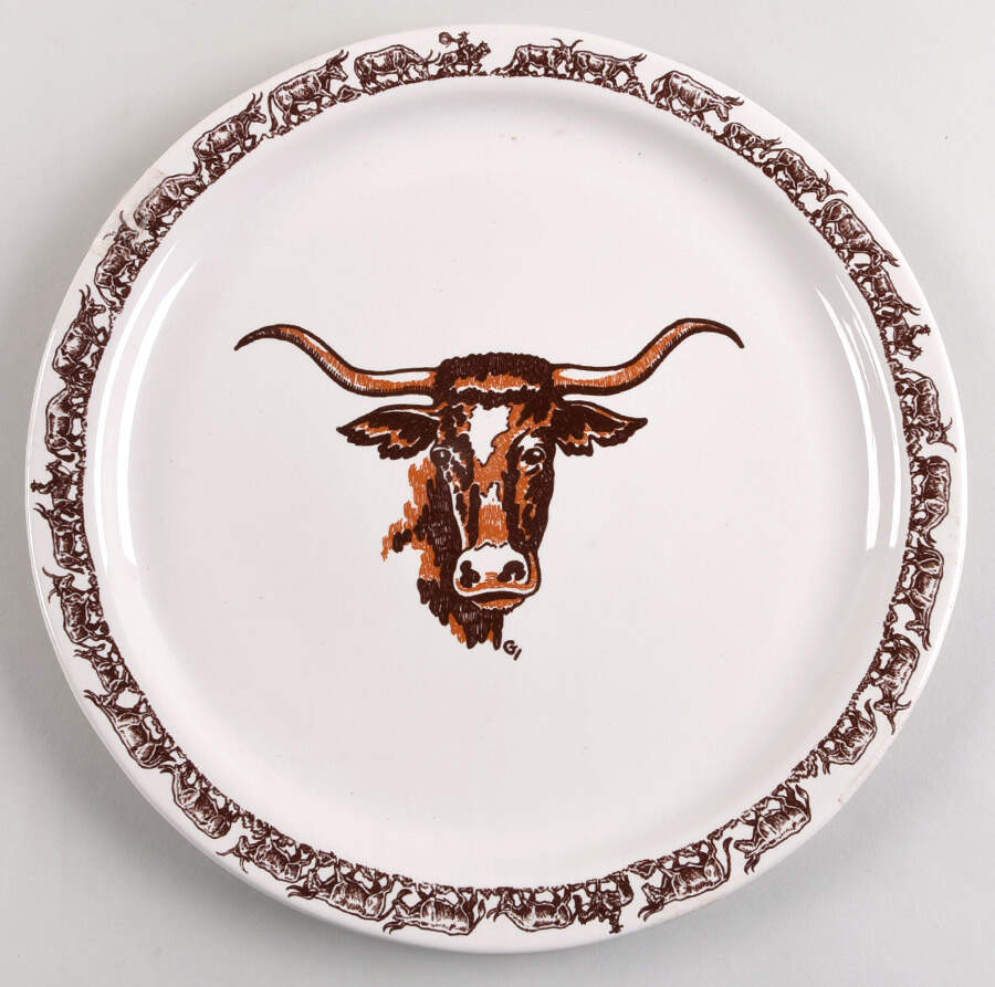 Longhorn 13" Chop Plate (Round Platter) by True West-1