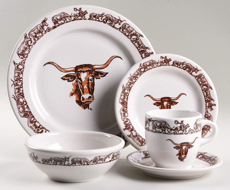 Longhorn 5 Piece Place Setting by True West-1
