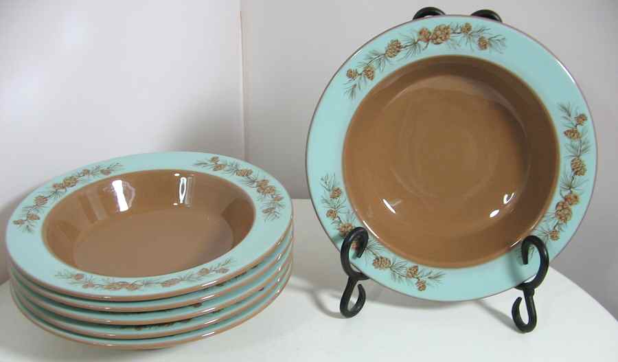 Azure Pine Rim Soup Bowl by Taylor, Smith & Taylor (Ts&T)-1
